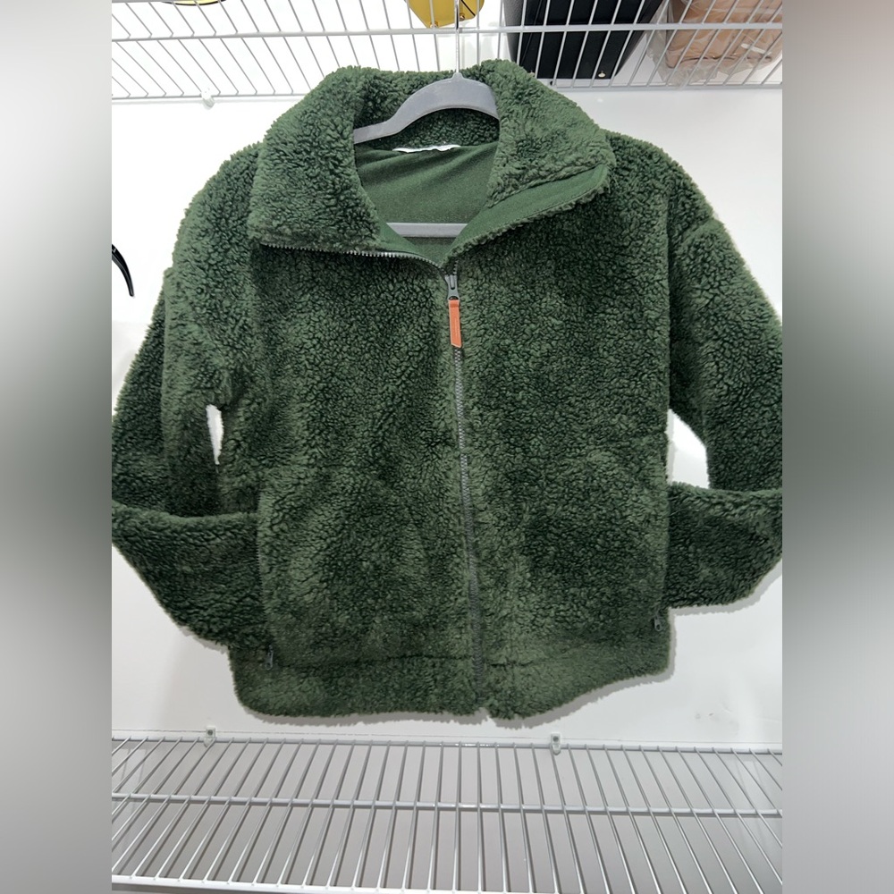 Alpine Design Women’s Olive Green Sherpa Zip Jacket